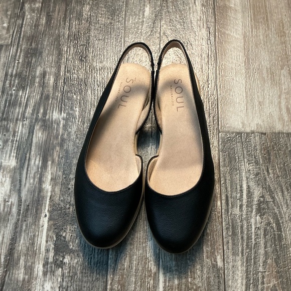 SOUL Naturalizer Black Slingback Flats Size 9 Wide - Picture 1 of 12